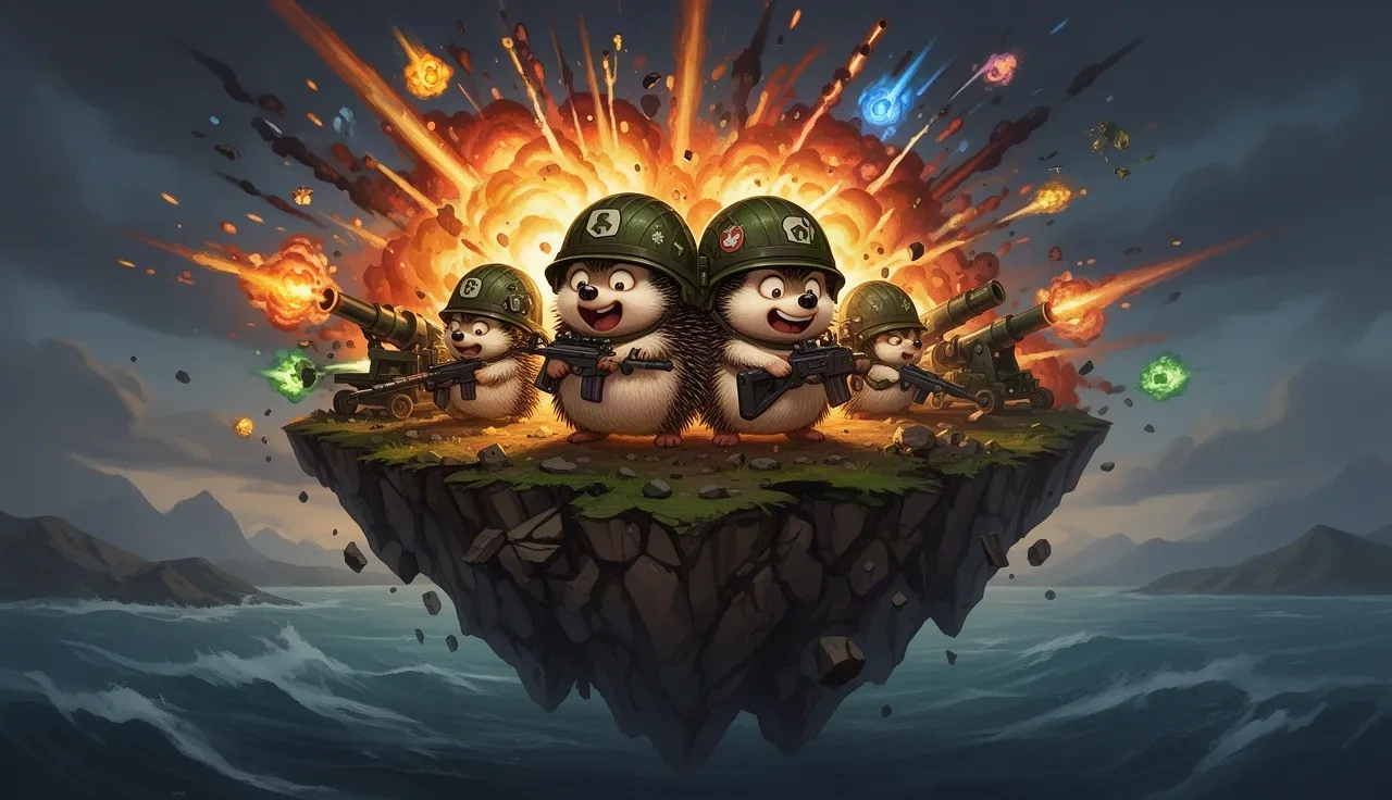 Hedgewars browser game cover (illustration)